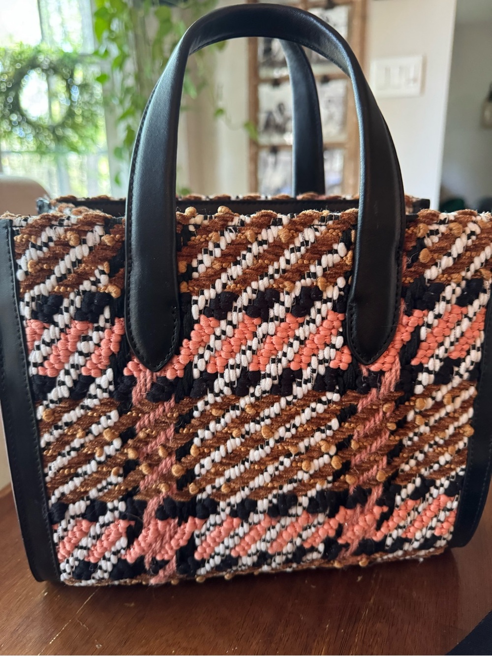 Kate Spade Manhattan Plaid Chunky Woven Tote in Dancer Pink NWT - Picture 5 of 9